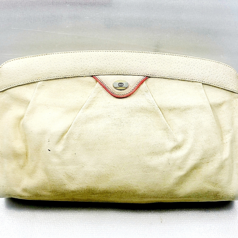 Gucci Canvas Leather Clutch Bag